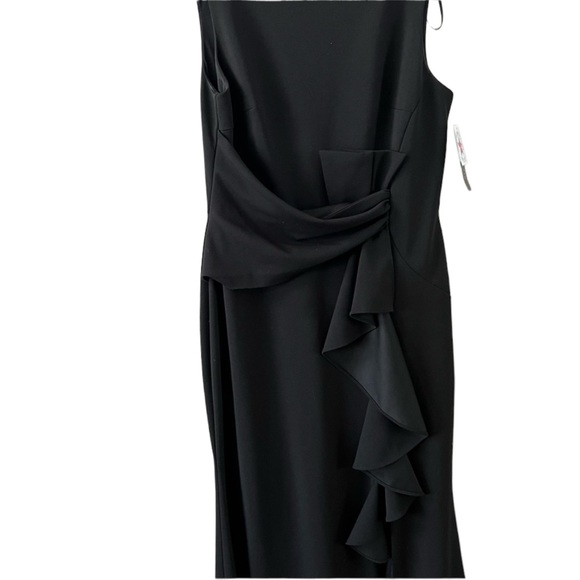 Betsy & Adam Ruffle Bow Trumpet Gown evening dress size 6 Black - Picture 7 of 11